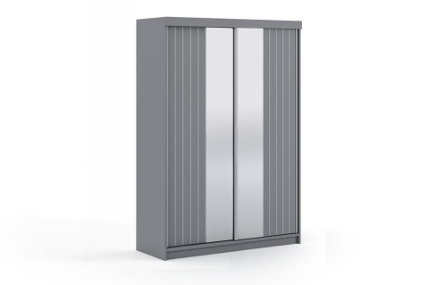 Szafa przesuwna MOLLI 150 cm w kolorze Szarym z Lustrem