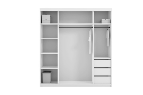 Szafa przesuwna SMART 200 cm z dużym lustrem szara