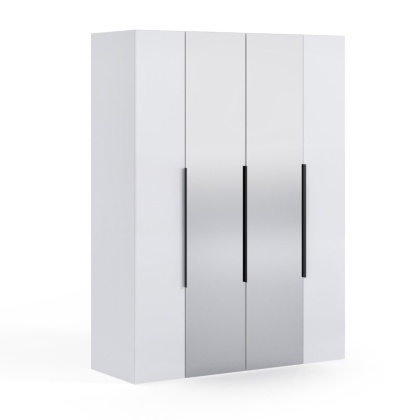 Szafa uchylna NICEA 180 cm z lustrami w kolorze białym